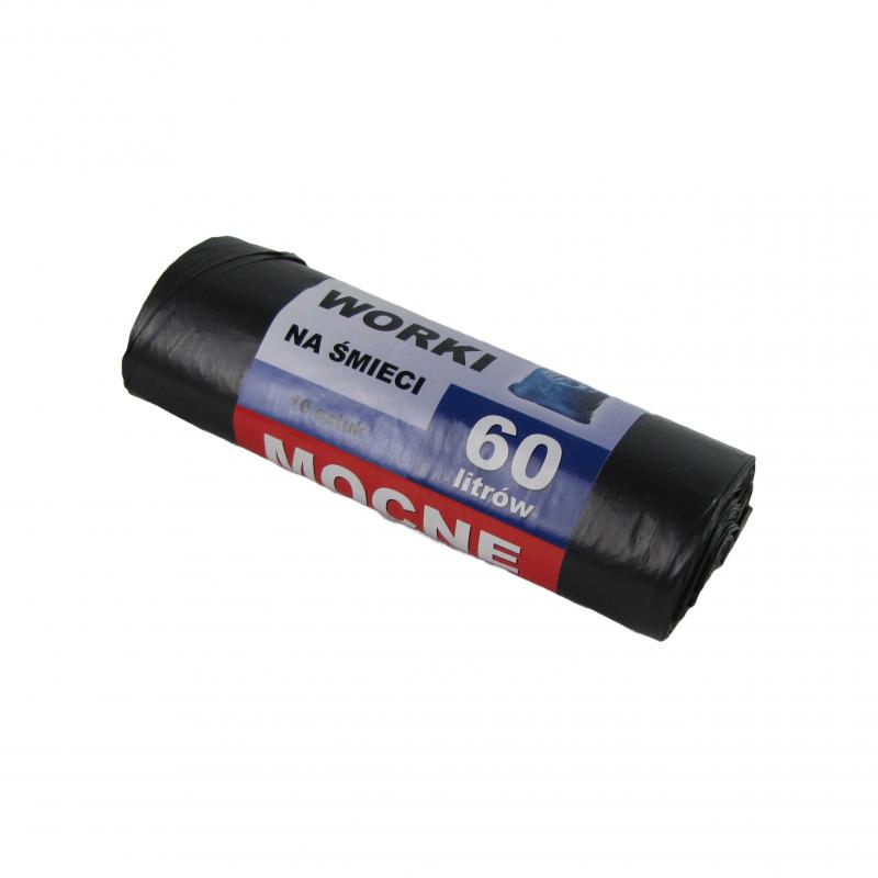 Worki na śmieci czarne 60l 10szt.